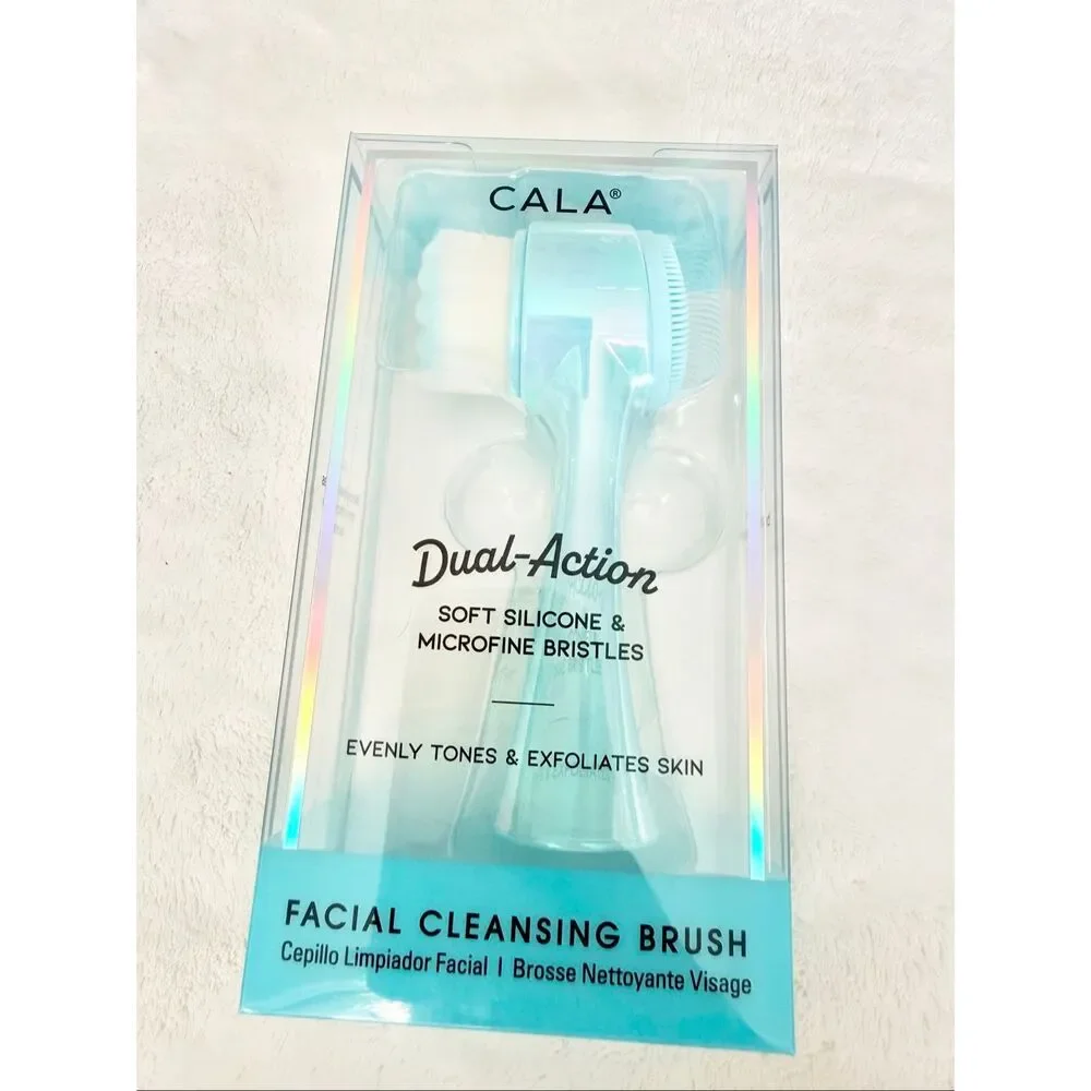CALA Dual-Action Facial Cleansing Brush Soft Silicone & Microfine Bristles NIB